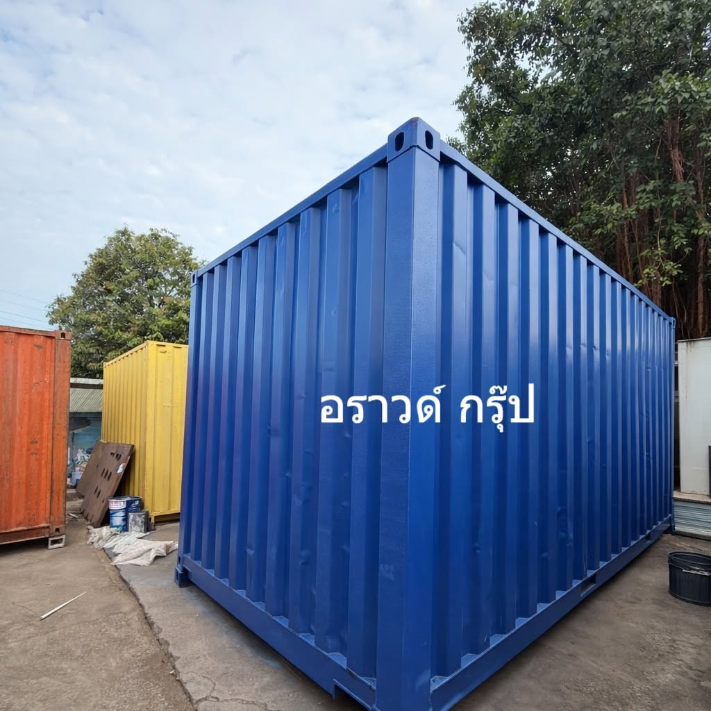 ภาพผลงานเต็มหน้าจอ: ผลงานดัดแปลงตู้คอนเทนเนอร์พร้อมประตูม้วนด้านข้าง